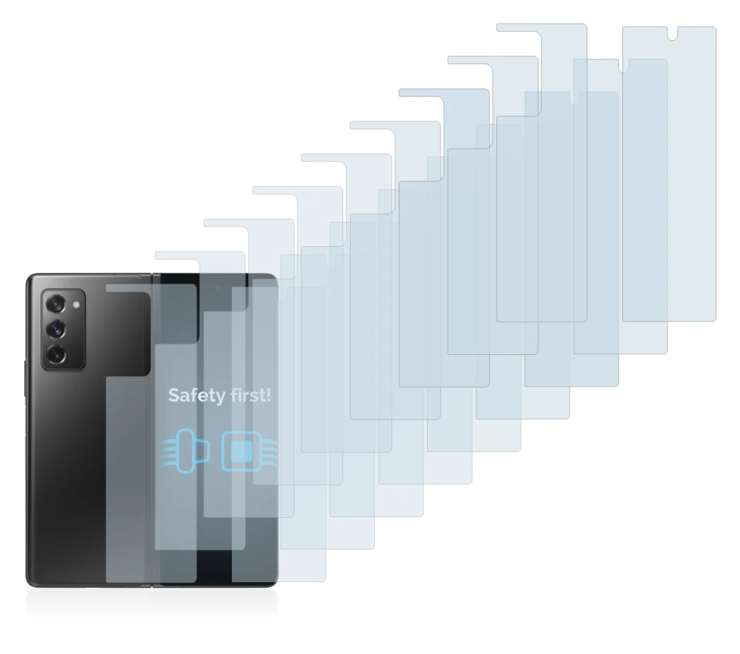 Imagen del dispositivo Samsung Galaxy Z Fold 2 5G (Frontal+Trasero) con una amplia variedad de protectores de pantalla.