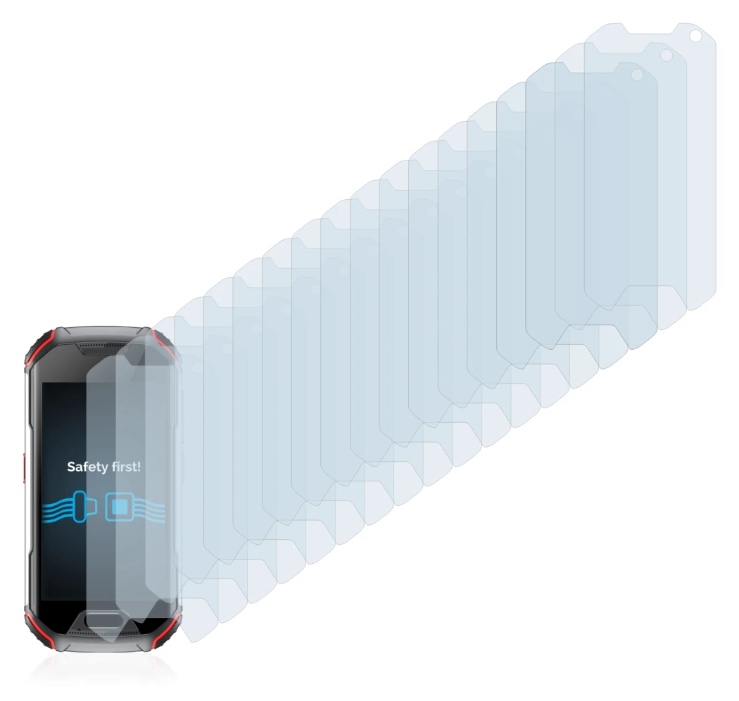 Imagen del dispositivo Unihertz Atom XL con una amplia variedad de protectores de pantalla.