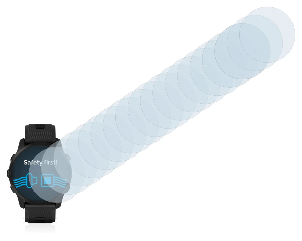 Imagen del dispositivo Garmin Forerunner 945 LTE con una amplia variedad de protectores de pantalla.