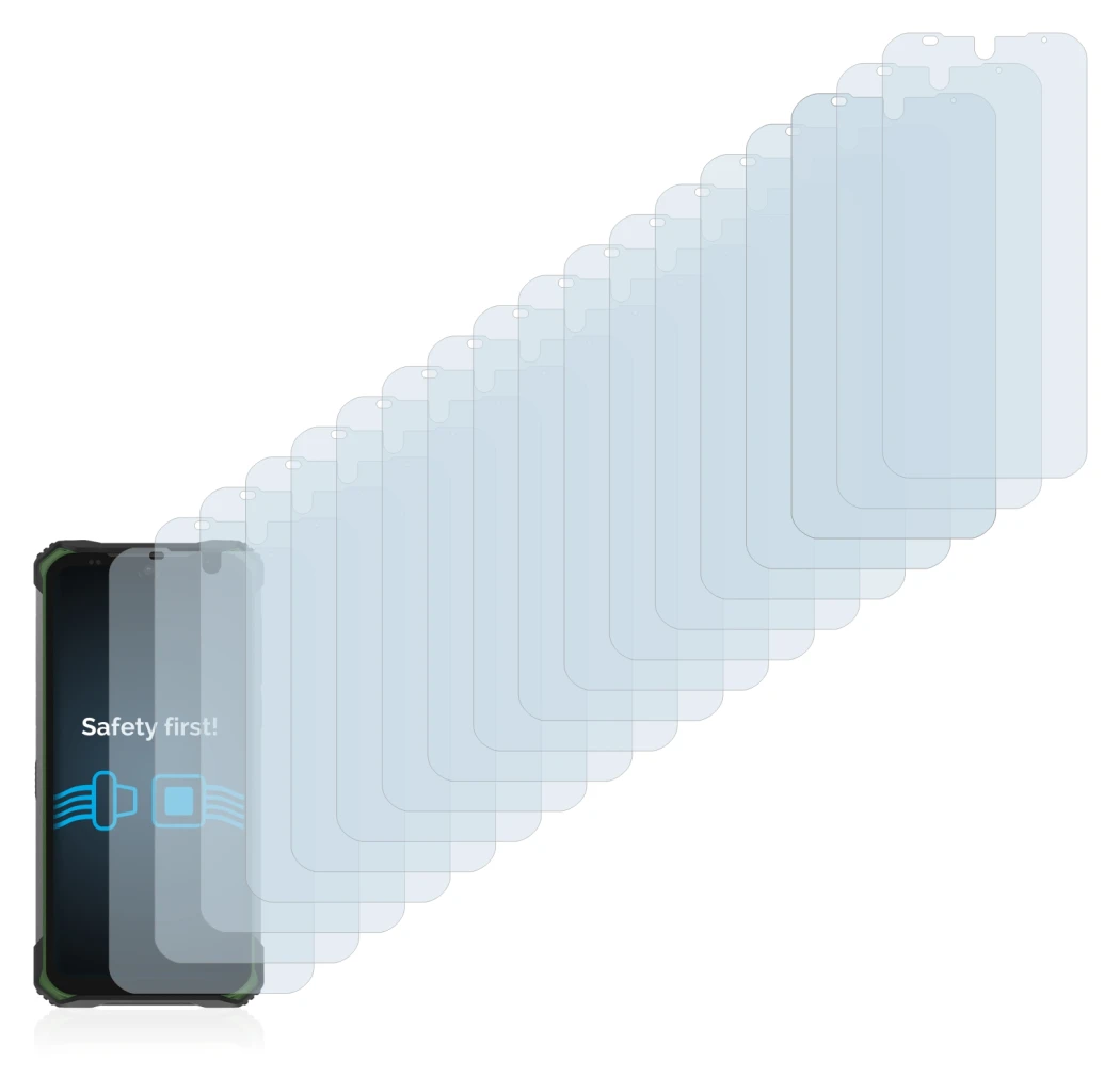 Imagen del dispositivo Doogee S86 Pro con una amplia variedad de protectores de pantalla.