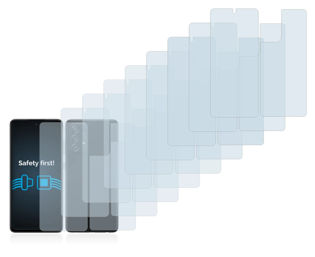 Imagen del dispositivo Samsung Galaxy A52s 5G (Frontal+Trasero) con una amplia variedad de protectores de pantalla.