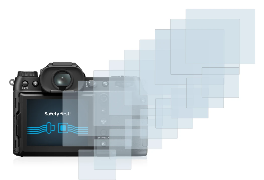 Imagen del dispositivo Fujifilm GFX50S II con una amplia variedad de protectores de pantalla.