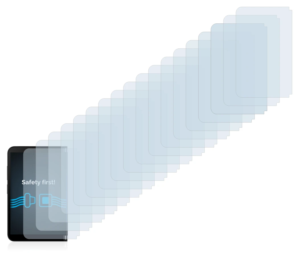 Imagen del dispositivo Microsoft Surface Duo 2 (Pantalla exterior) con una amplia variedad de protectores de pantalla.