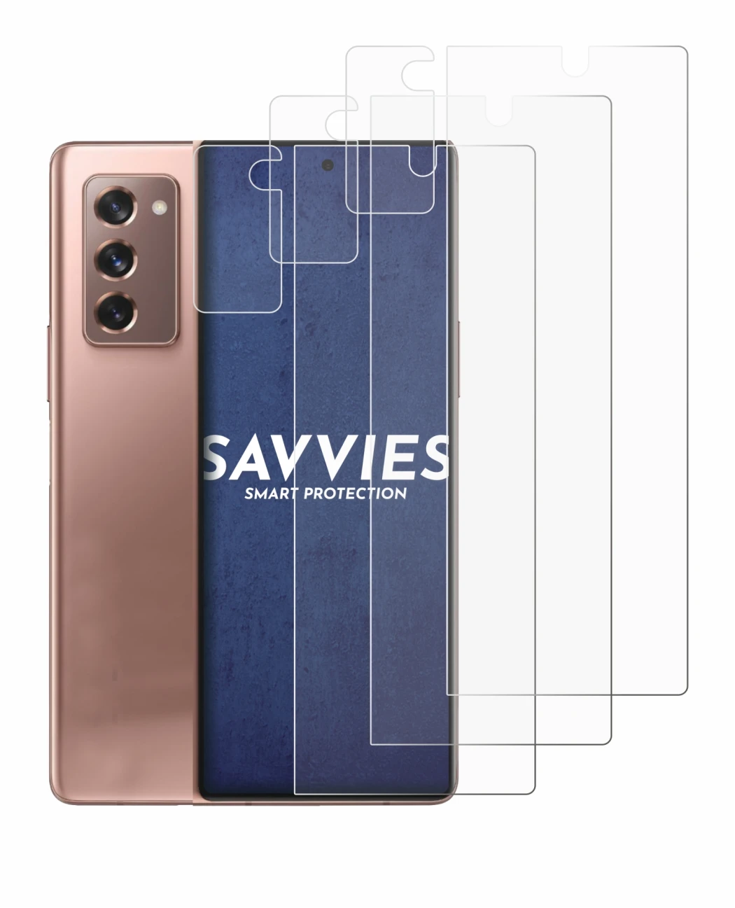 Imagen del dispositivo Samsung Galaxy Z Fold 2 5G (Frontal+Cámara) con una amplia variedad de protectores de pantalla.