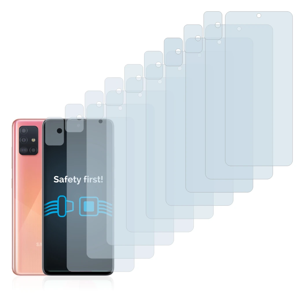 Imagen del dispositivo Samsung Galaxy A51 (Frontal+Cámara) con una amplia variedad de protectores de pantalla.