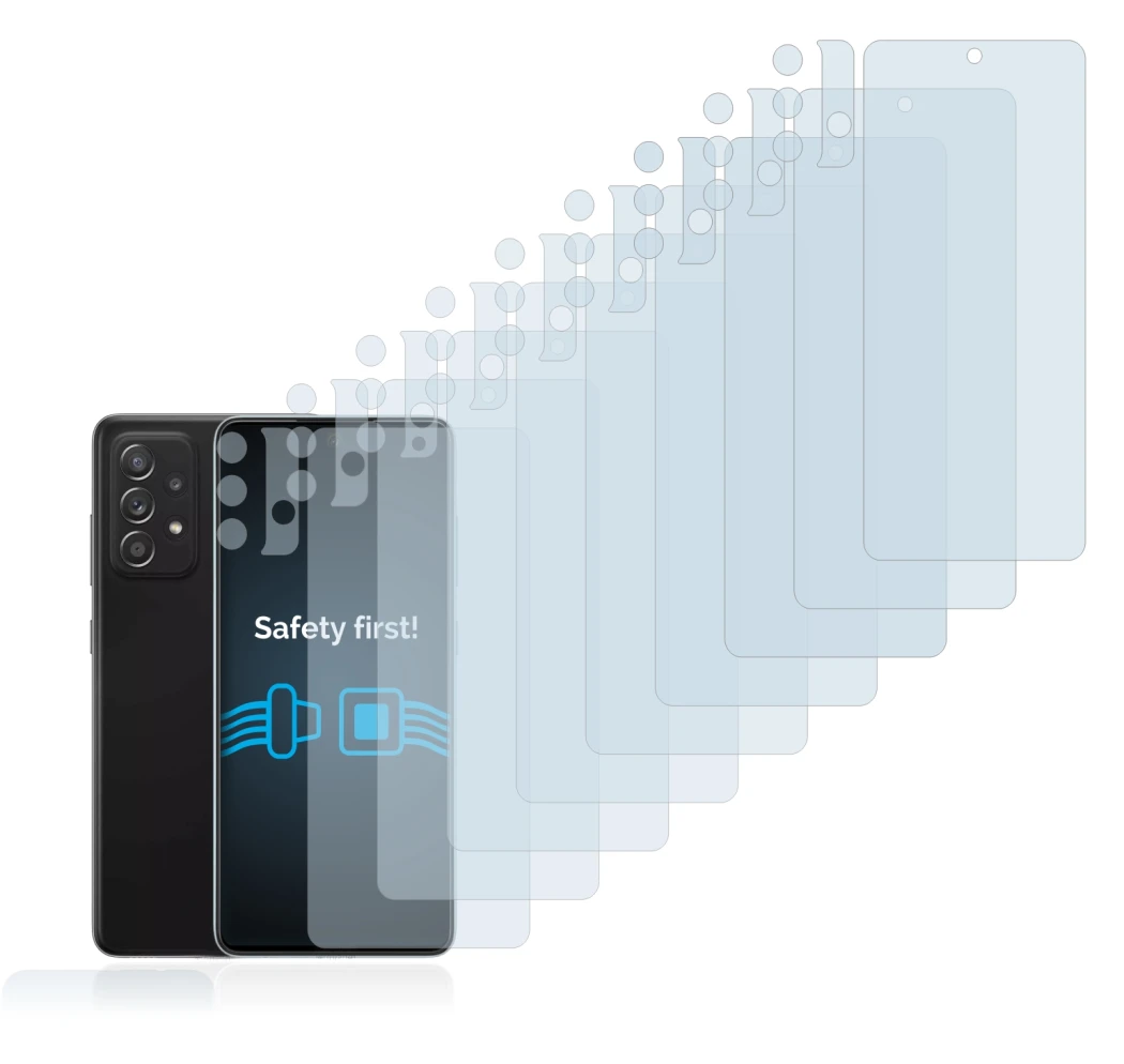 Imagen del dispositivo Samsung Galaxy A52 5G (Frontal+Cámara) con una amplia variedad de protectores de pantalla.