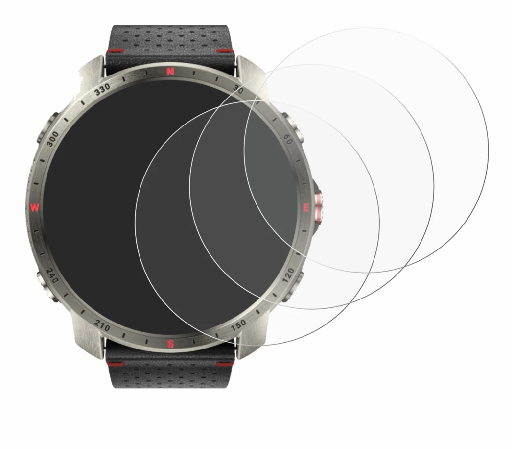 Imagen del dispositivo Polar Grit X Pro Titan con una amplia variedad de protectores de pantalla.