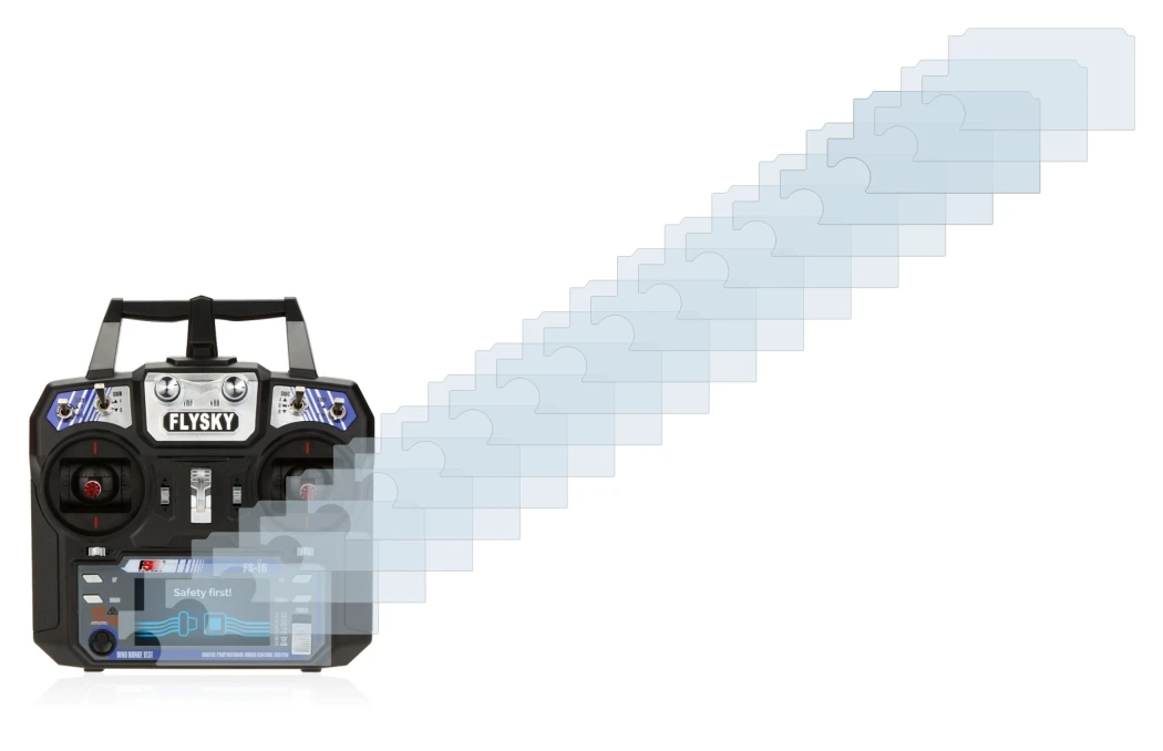 Imagen del dispositivo FlySky FS-i6 con una amplia variedad de protectores de pantalla.