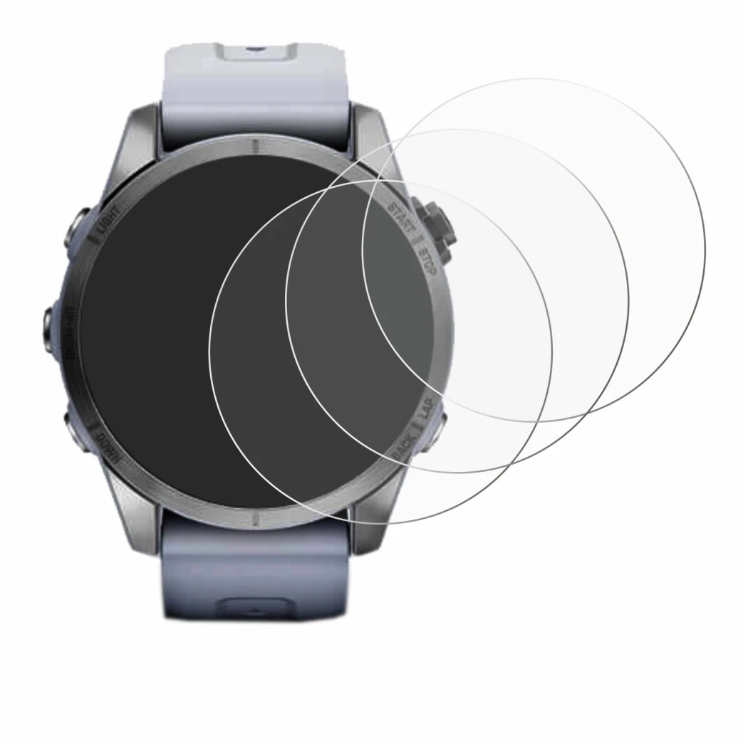 Imagen del dispositivo Garmin Fenix 7S (42 mm) con una amplia variedad de protectores de pantalla.