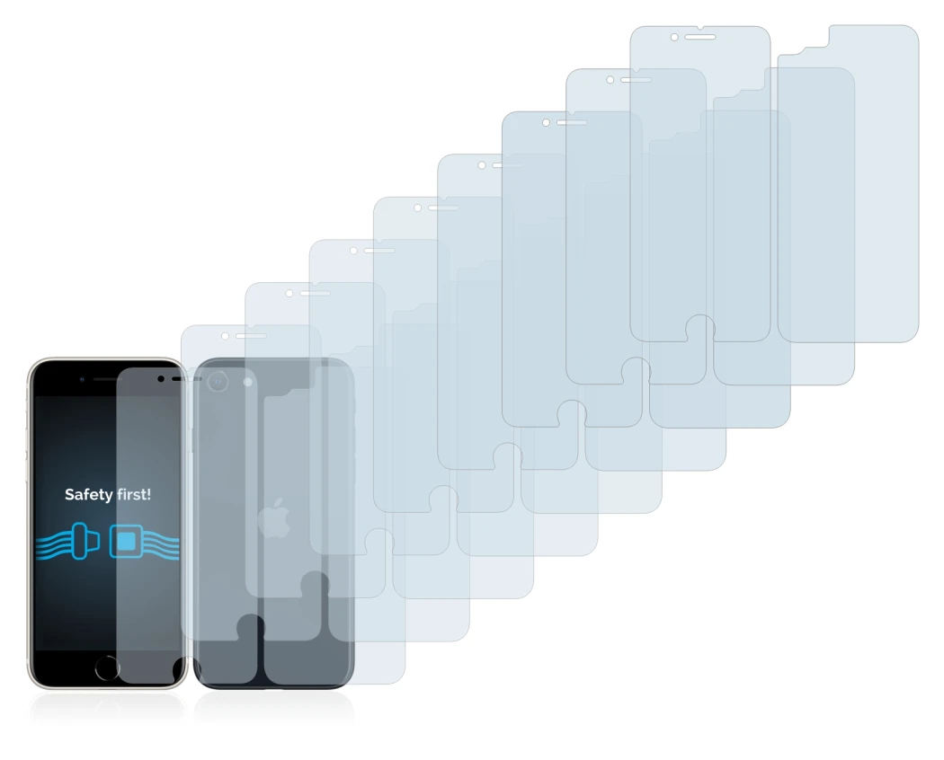 Imagen del dispositivo Apple iPhone SE 3 2022 (Frontal+Trasero) con una amplia variedad de protectores de pantalla.