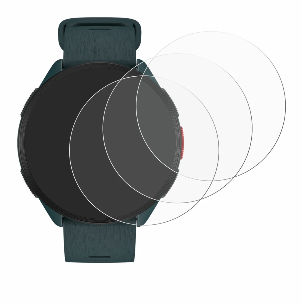 Imagen del dispositivo Polar Pacer con una amplia variedad de protectores de pantalla.