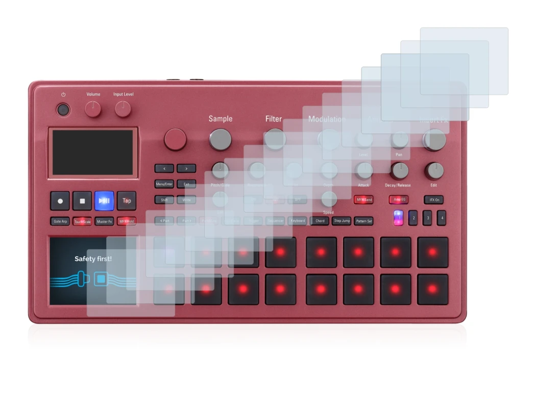 Imagen del dispositivo KORG electribe Sampler con una amplia variedad de protectores de pantalla.