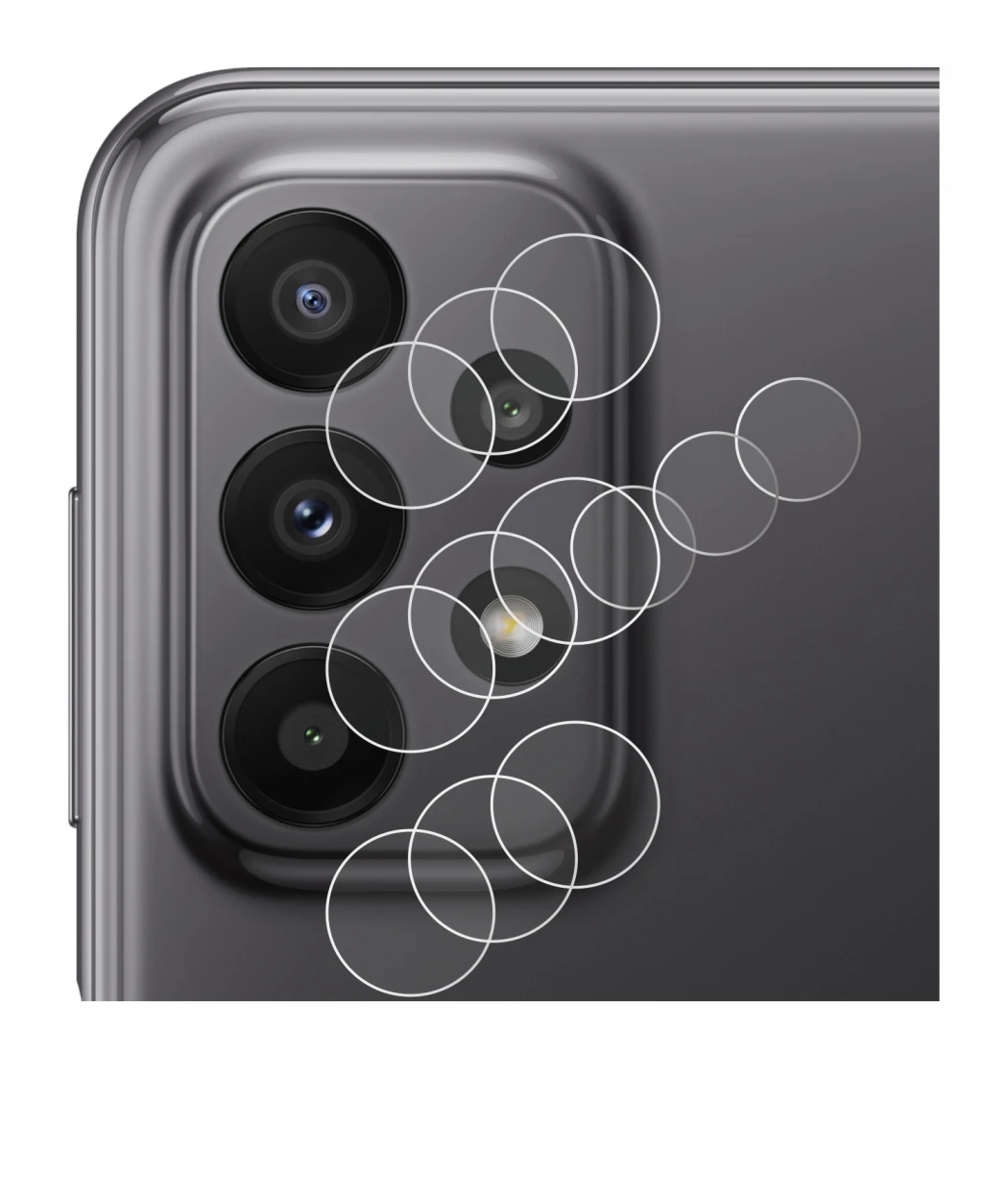 Imagen del dispositivo Samsung Galaxy A23 5G (SÓLO Cámara) con una amplia variedad de protectores de pantalla.