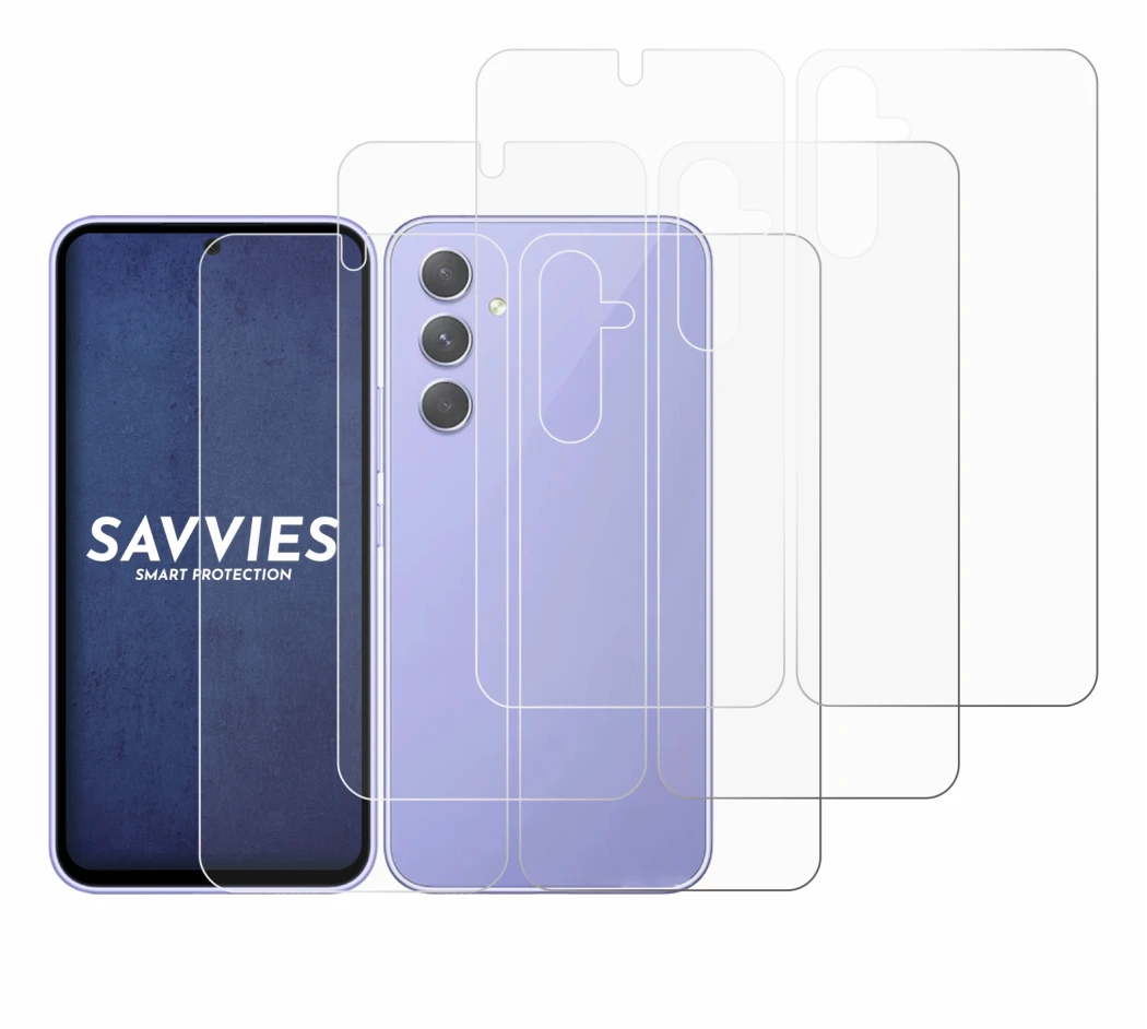 Imagen del dispositivo Samsung Galaxy A54 5G (Frontal+Trasero) con una amplia variedad de protectores de pantalla.