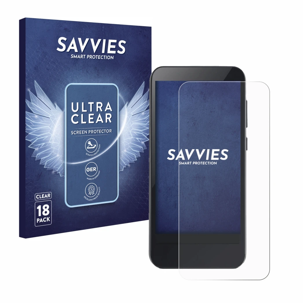 Parte frontal de un envase de producto con el logotipo de la marca Savvies. Al lado se muestra el dispositivo Omnipod 5 con su