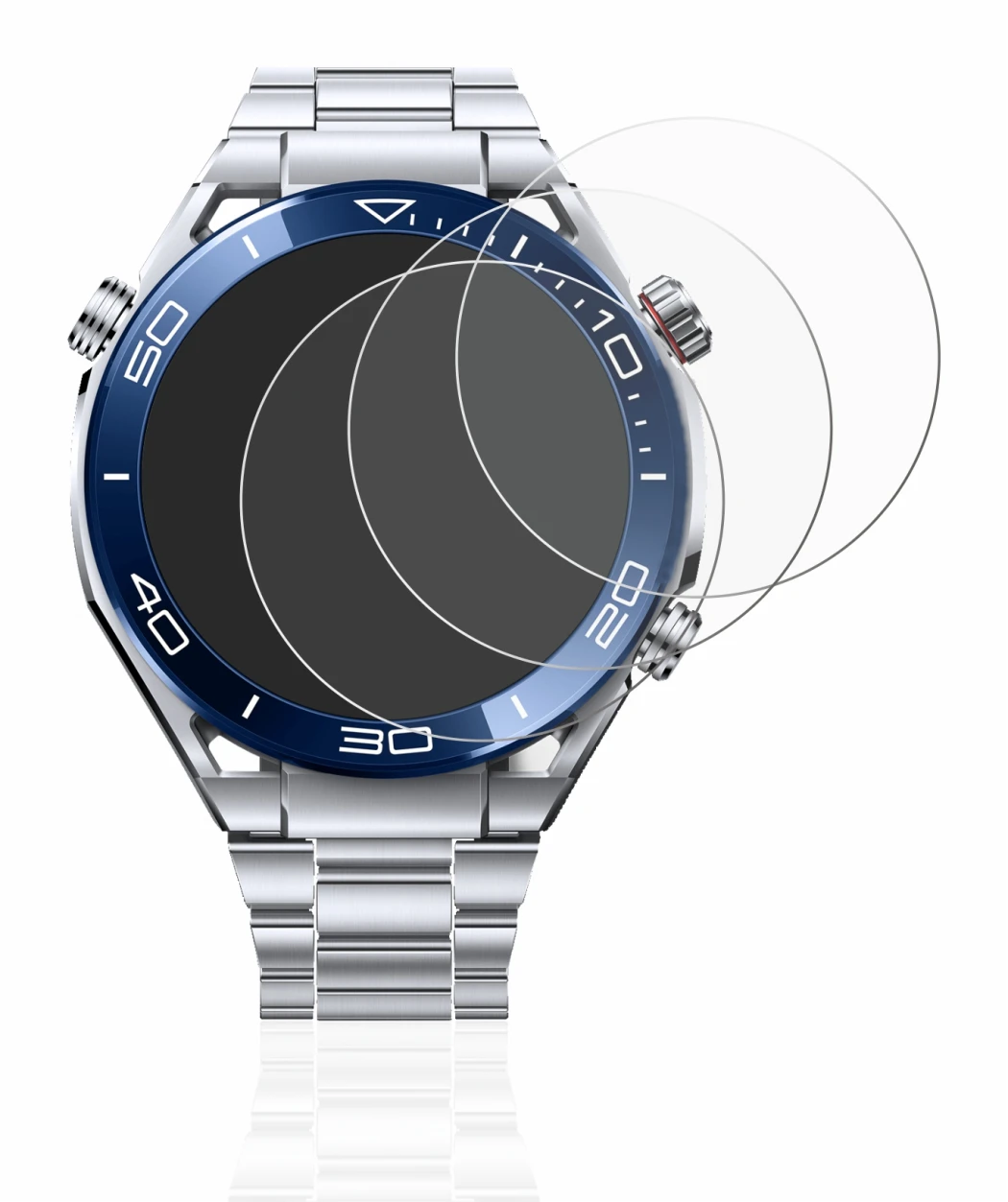 Imagen del dispositivo Huawei Watch Ultimate (48.5 mm) con una amplia variedad de protectores de pantalla.