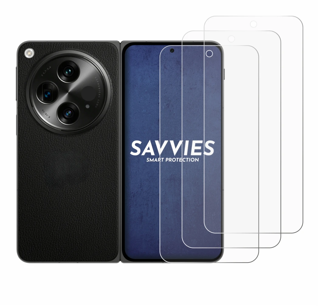 Imagen del dispositivo OnePlus Open con una amplia variedad de protectores de pantalla.