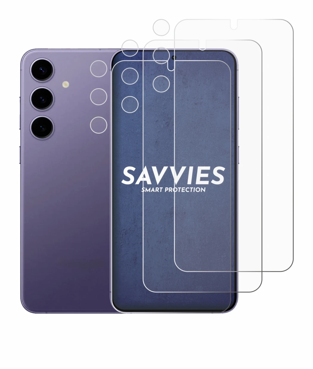 Imagen del dispositivo Samsung Galaxy S24 Plus (Frontal+Cámara) con una amplia variedad de protectores de pantalla.