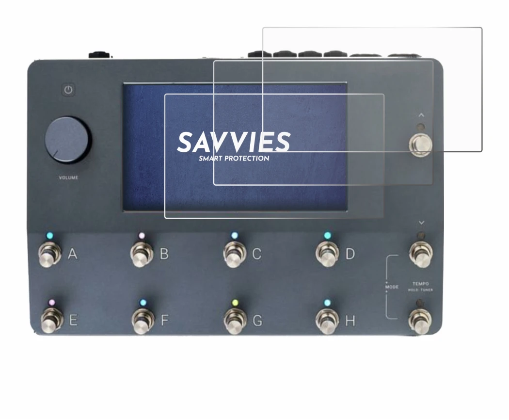 Imagen del dispositivo Neural DSP Quad Cortex con una amplia variedad de protectores de pantalla.