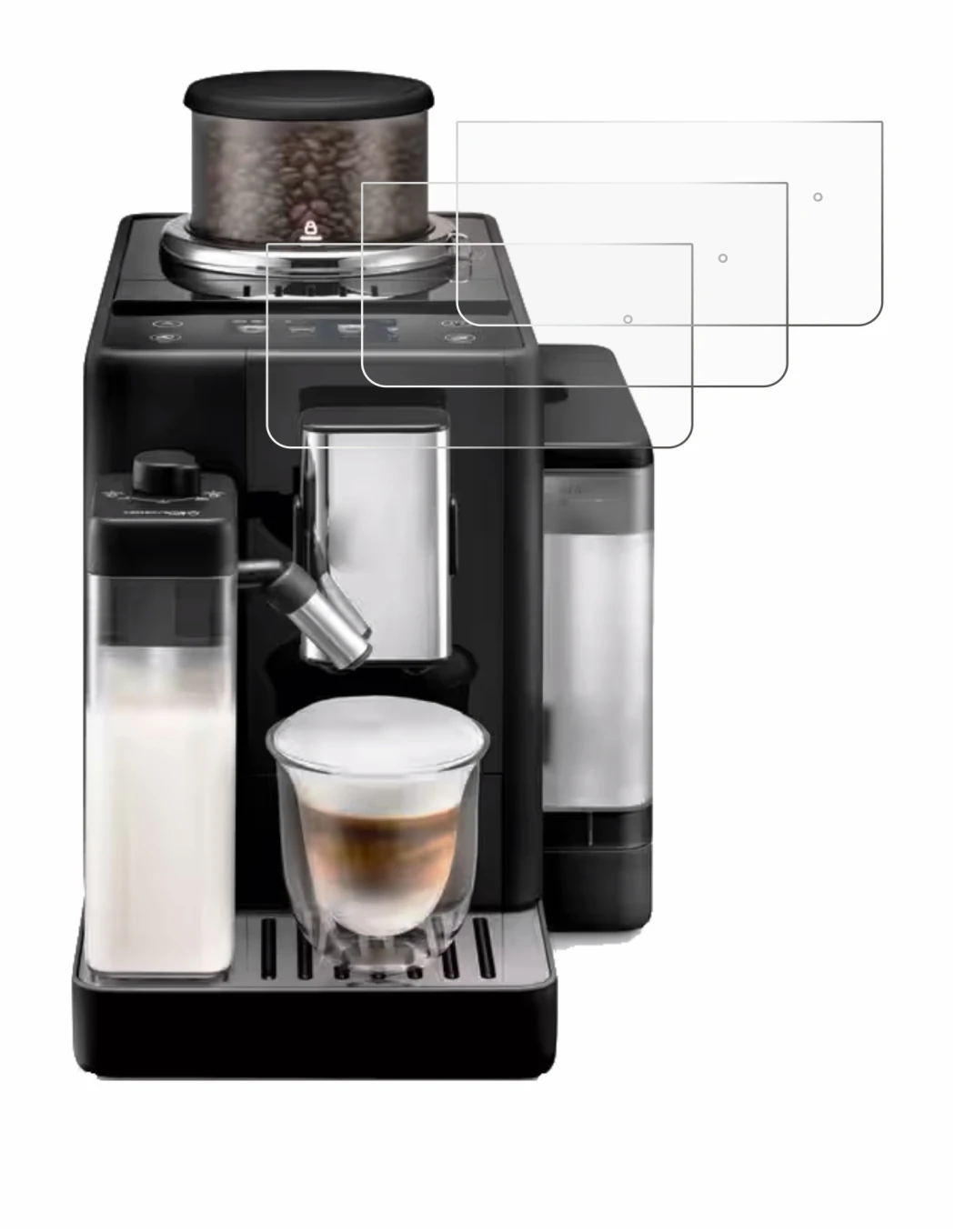 Imagen del dispositivo DeLonghi Rivelia con una amplia variedad de protectores de pantalla.