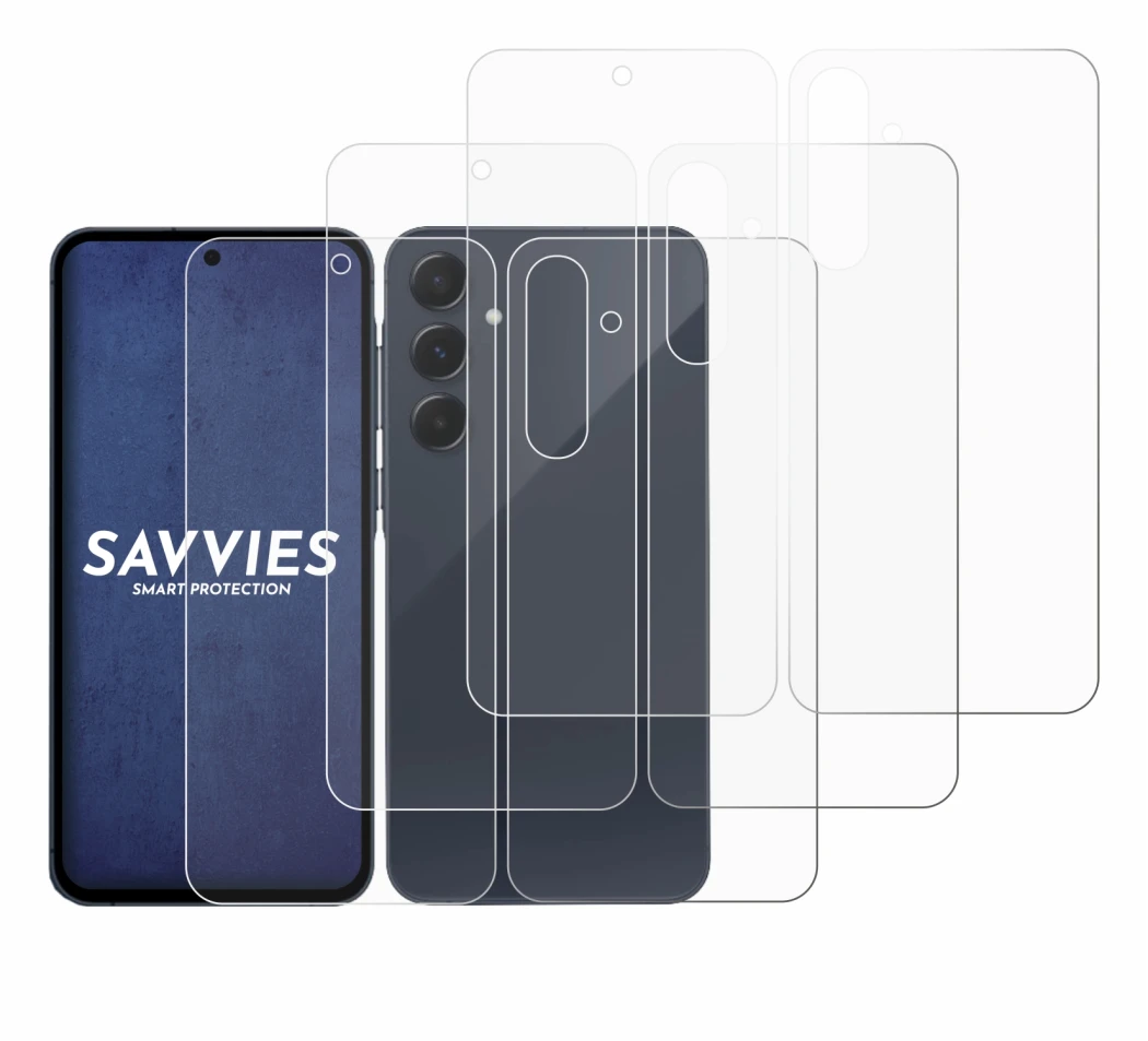 Imagen del dispositivo Samsung Galaxy A35 5G (Frontal+Trasero) con una amplia variedad de protectores de pantalla.