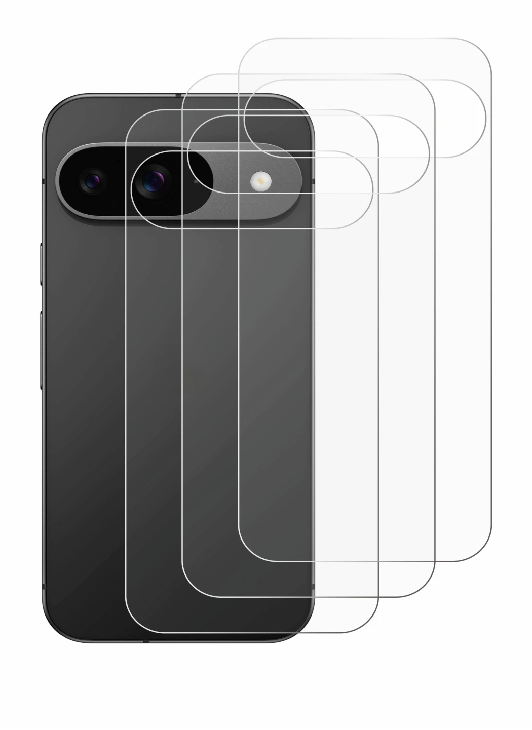 Imagen del dispositivo Google Pixel 9 (Trasero) con una amplia variedad de protectores de pantalla.