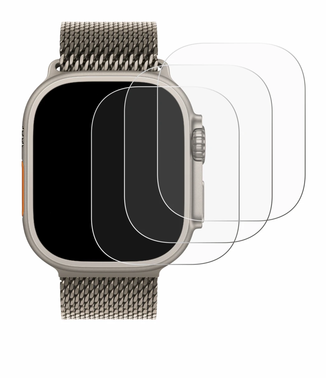Imagen del dispositivo Apple Watch Ultra 3 con una amplia variedad de protectores de pantalla.