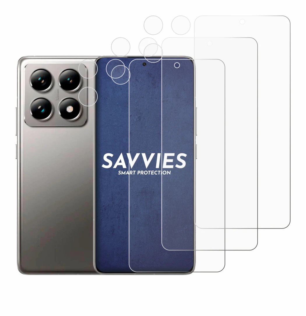 Imagen del dispositivo Xiaomi 14T (Frontal+Cámara) con una amplia variedad de protectores de pantalla.