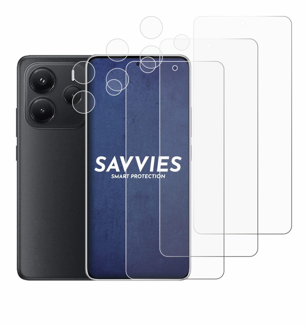 Imagen del dispositivo Xiaomi Redmi Note 14 (Frontal+Cámara) con una amplia variedad de protectores de pantalla.