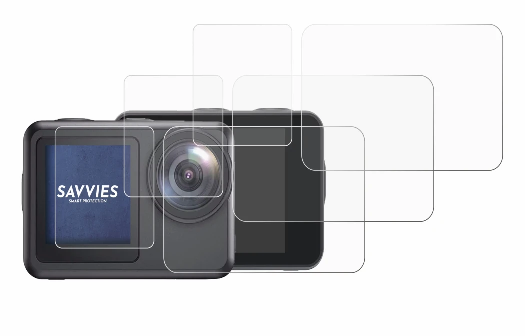 Imagen del dispositivo Akaso Brave 7 LE con una amplia variedad de protectores de pantalla.