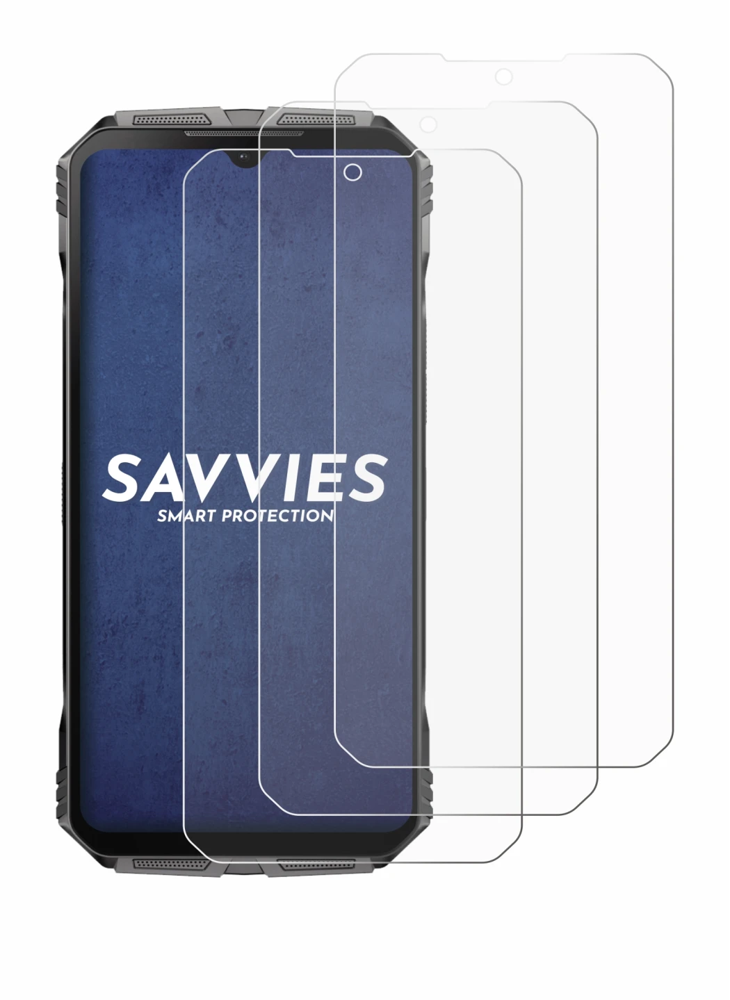 Imagen del dispositivo Doogee S Cyber Pro con una amplia variedad de protectores de pantalla.