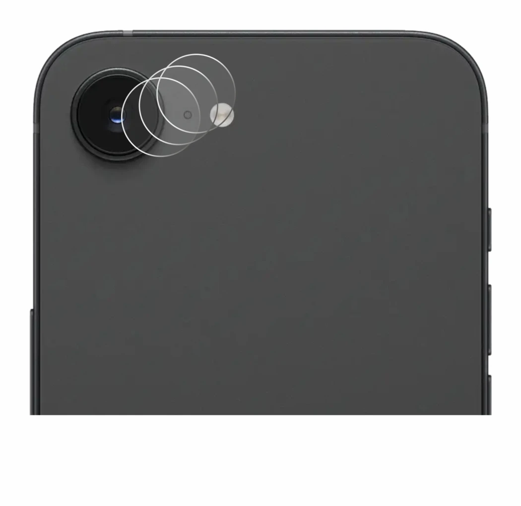 Imagen del dispositivo Apple iPhone 16e (SÓLO Cámara) con una amplia variedad de protectores de pantalla.