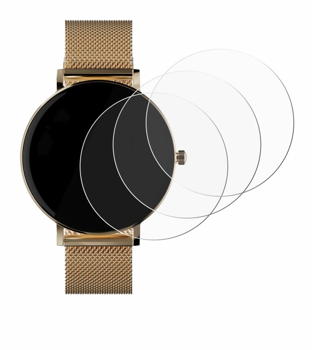 Imagen del dispositivo ZenWatch Venice Pro con una amplia variedad de protectores de pantalla.