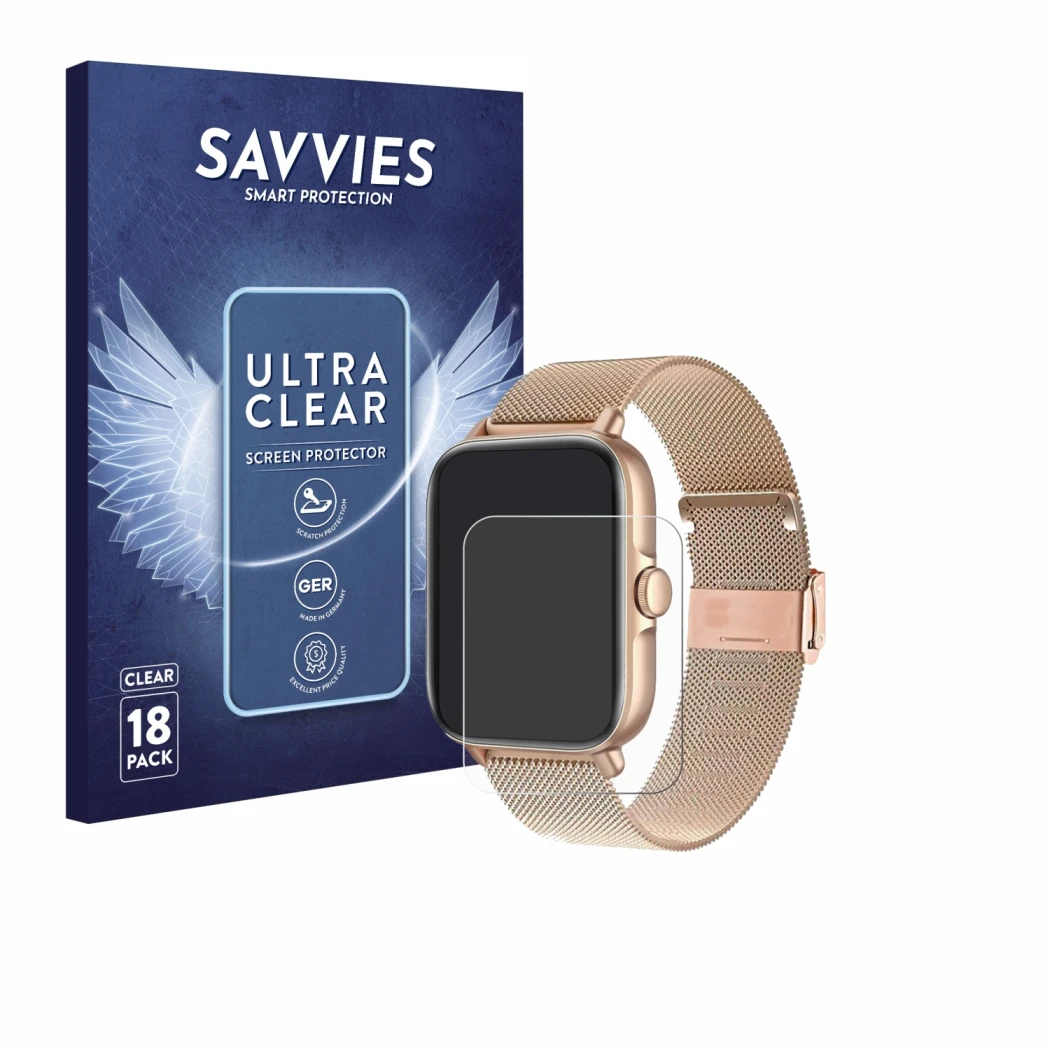 Parte frontal de un envase de producto con el logotipo de la marca Savvies. Al lado se muestra el dispositivo Pireware Eleganc