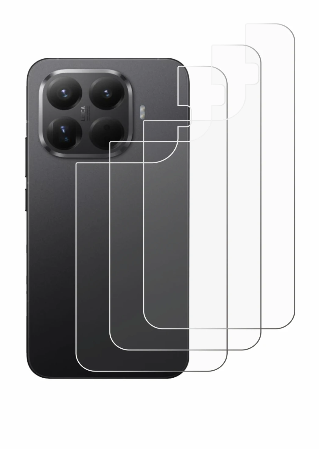 Imagen del dispositivo Xiaomi 15T Pro (Trasero) con una amplia variedad de protectores de pantalla.