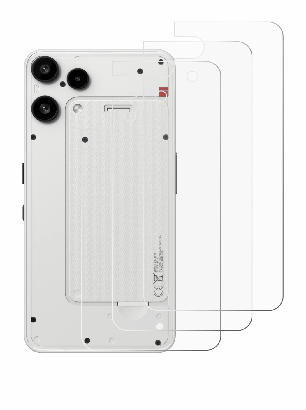Imagen del dispositivo Nothing Phone (3a) Lite (Trasero) con una amplia variedad de protectores de pantalla.