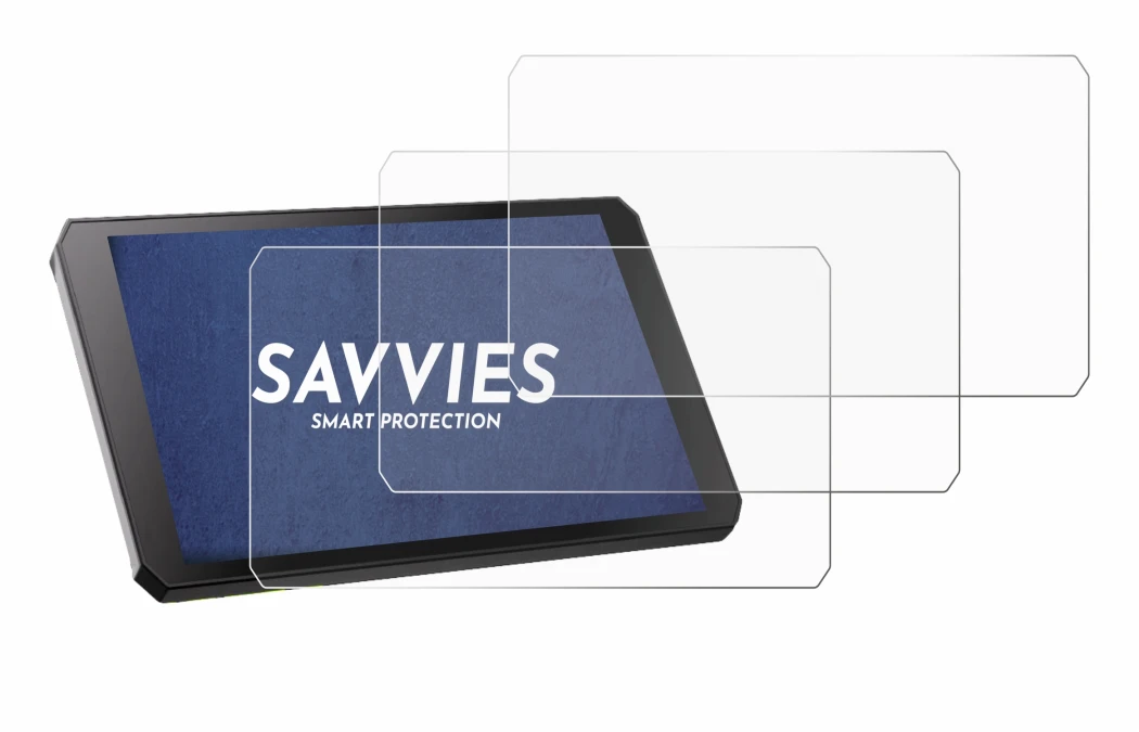 Imagen del dispositivo RiderNav R7M con una amplia variedad de protectores de pantalla.