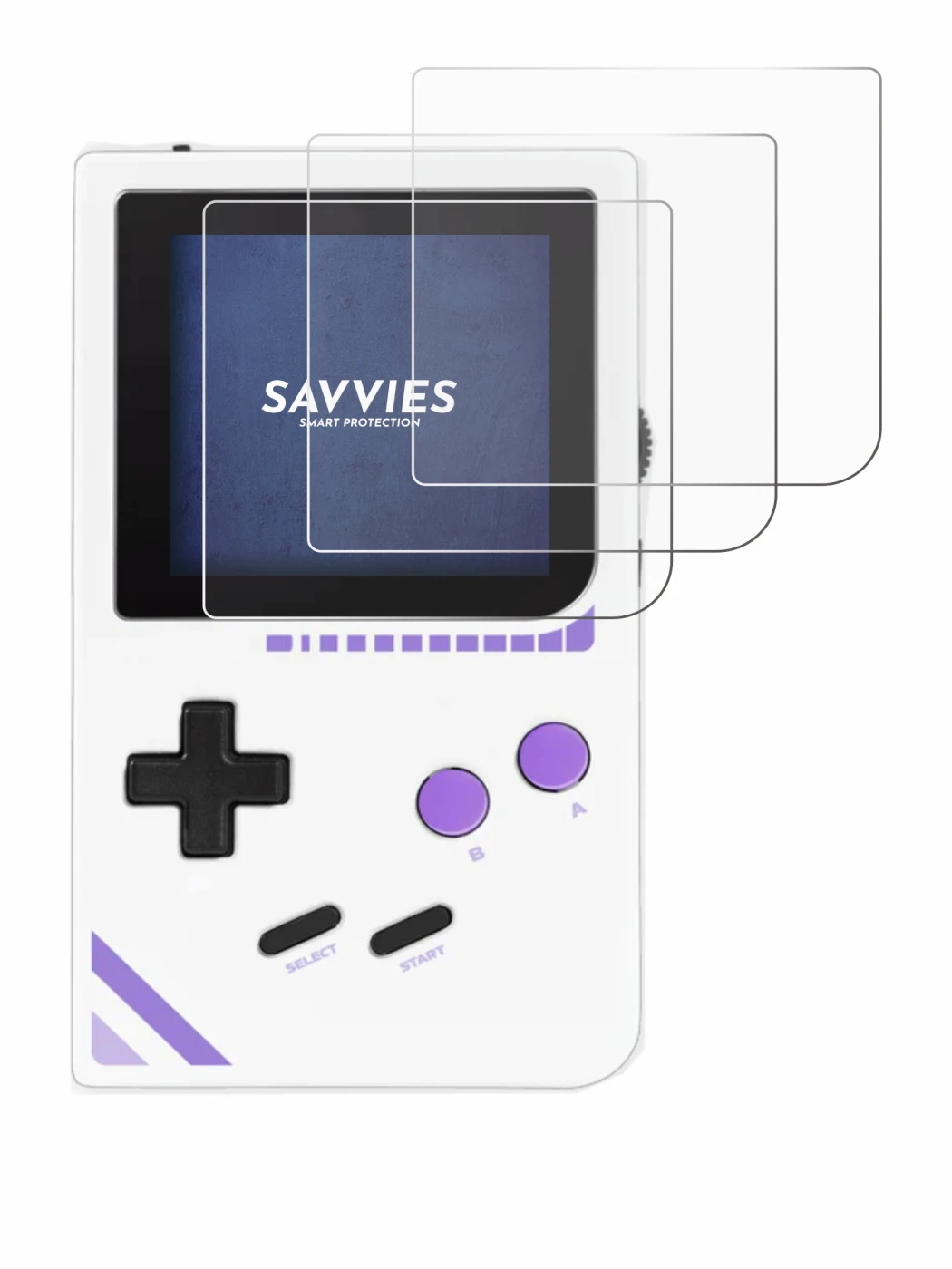 Imagen del dispositivo Modretro Chromatic con una amplia variedad de protectores de pantalla.