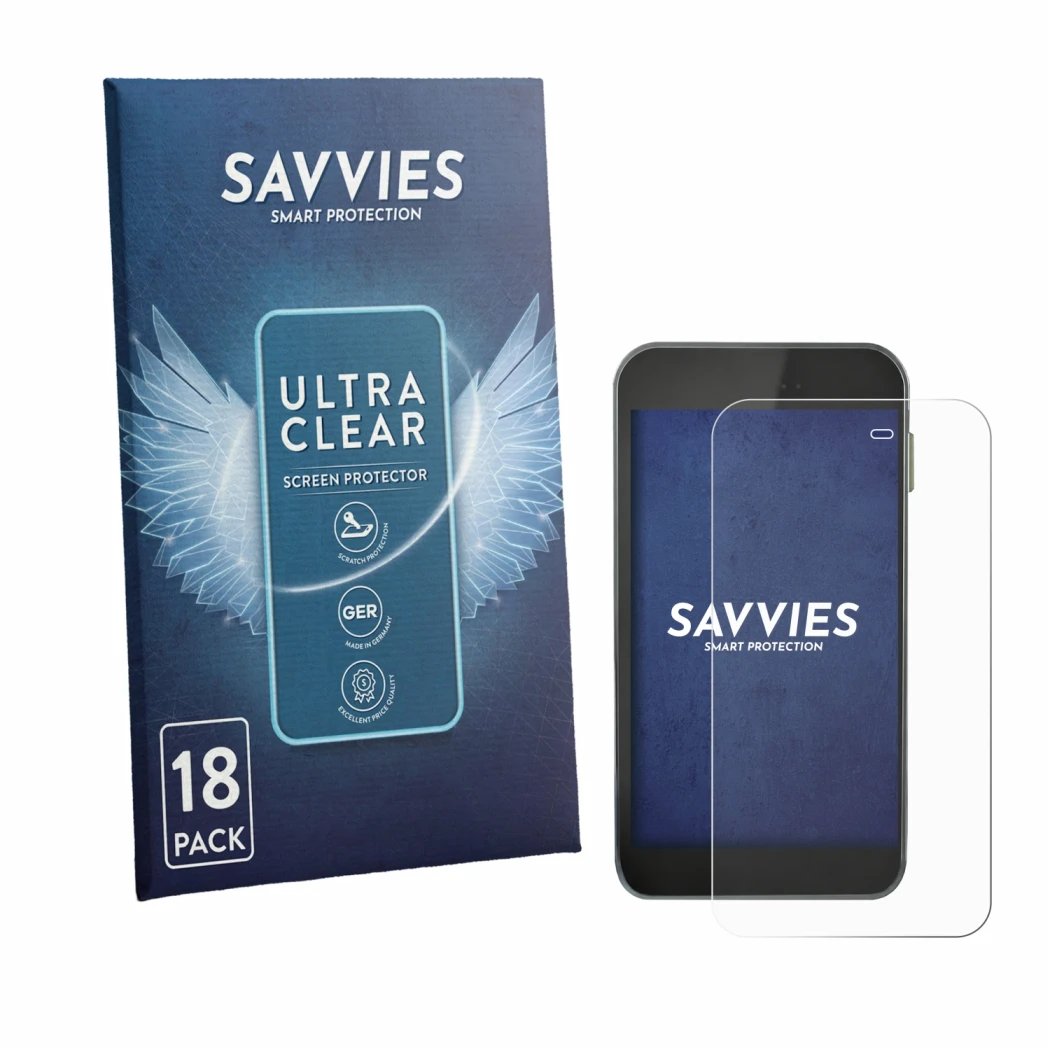 Parte frontal de un envase de producto con el logotipo de la marca Savvies. Al lado se muestra el dispositivo Equil S Patch 30