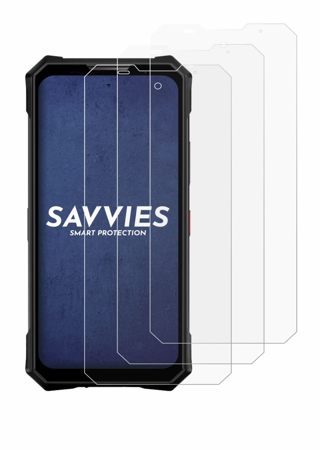 Imagen del dispositivo Doogee V50 con una amplia variedad de protectores de pantalla.