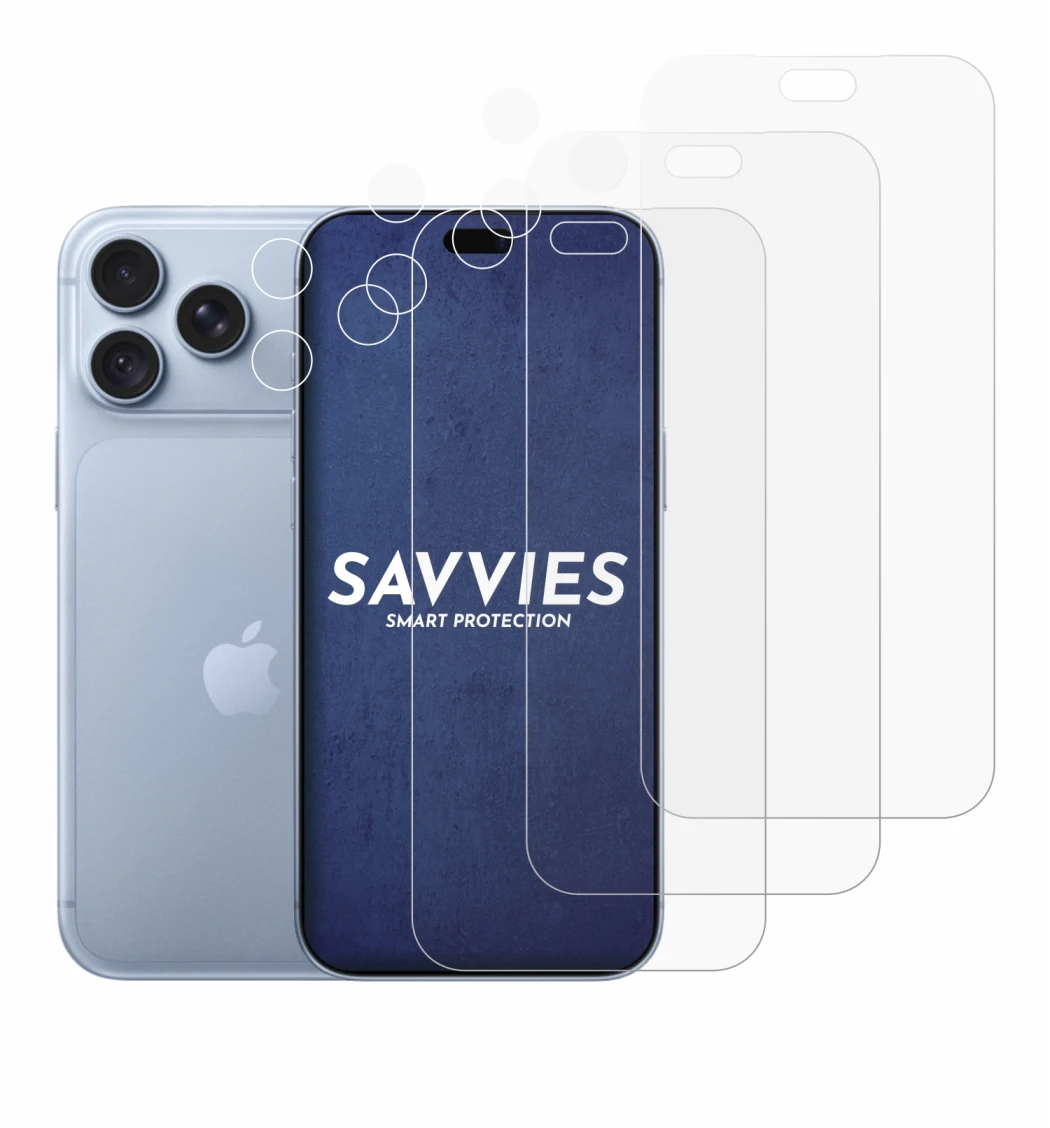 Imagen del dispositivo Apple iPhone 18 Pro Max (Frontal+Cámara) con una amplia variedad de protectores de pantalla.