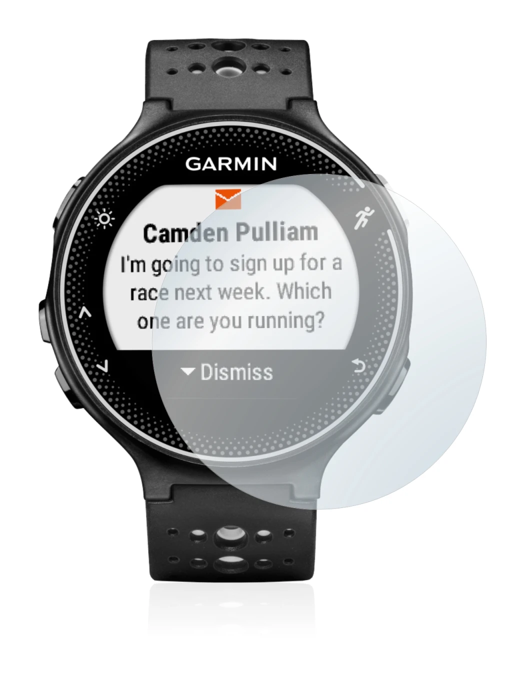 Imagen del dispositivo Garmin Forerunner 230 con una amplia variedad de protectores de pantalla.