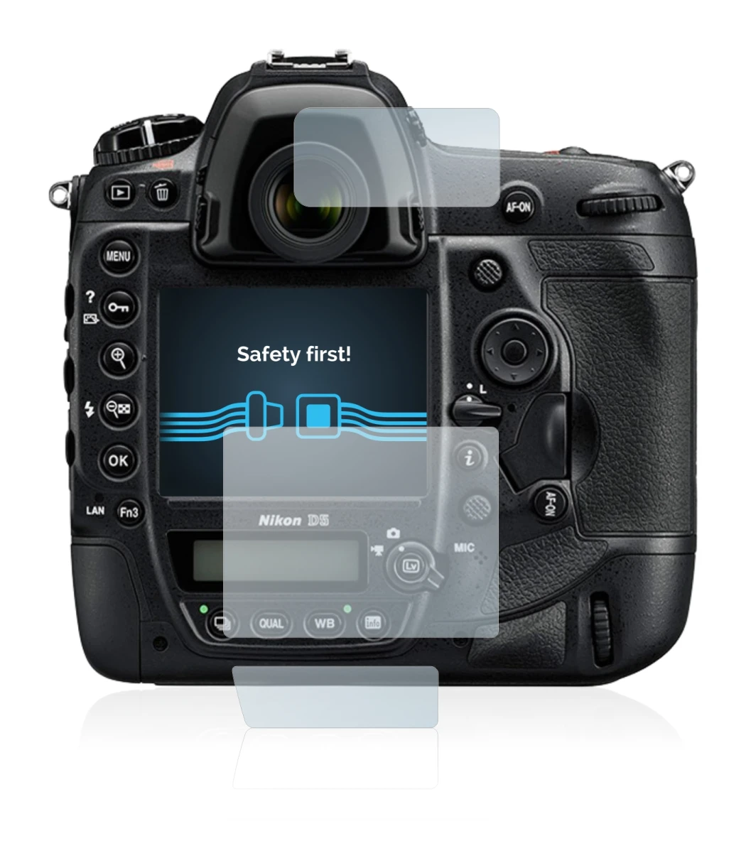 Imagen del dispositivo Nikon D5 con una amplia variedad de protectores de pantalla.