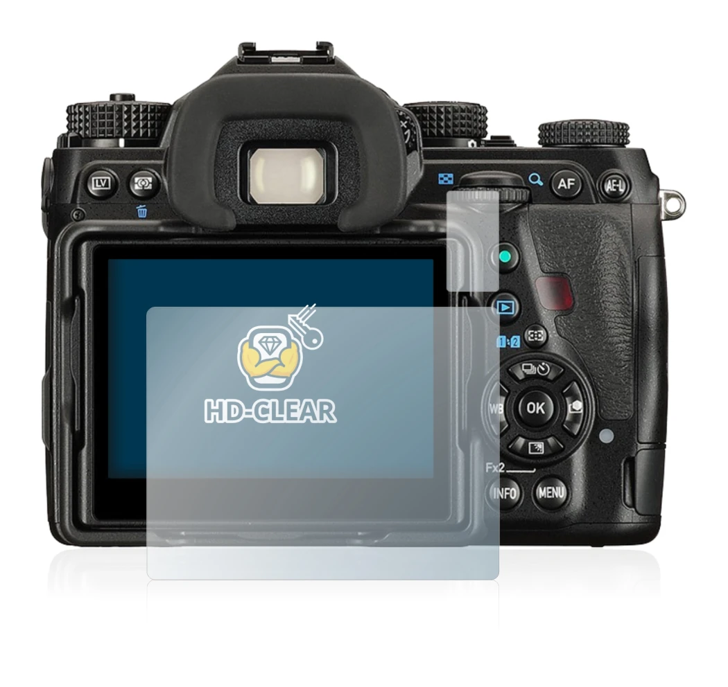Imagen del dispositivo Pentax K-1 con una amplia variedad de protectores de pantalla.