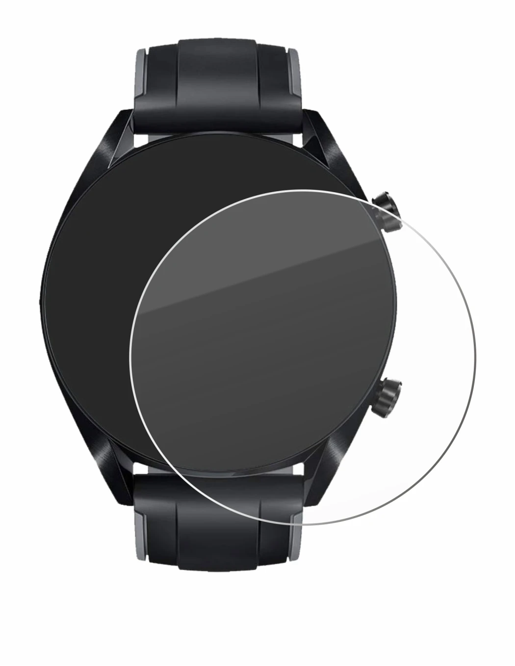 Imagen del dispositivo Huawei Watch GT 2 (46 mm) con una amplia variedad de protectores de pantalla.
