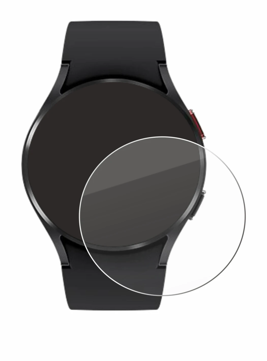 Imagen del dispositivo Samsung Galaxy Watch 4 (40mm) con una amplia variedad de protectores de pantalla.