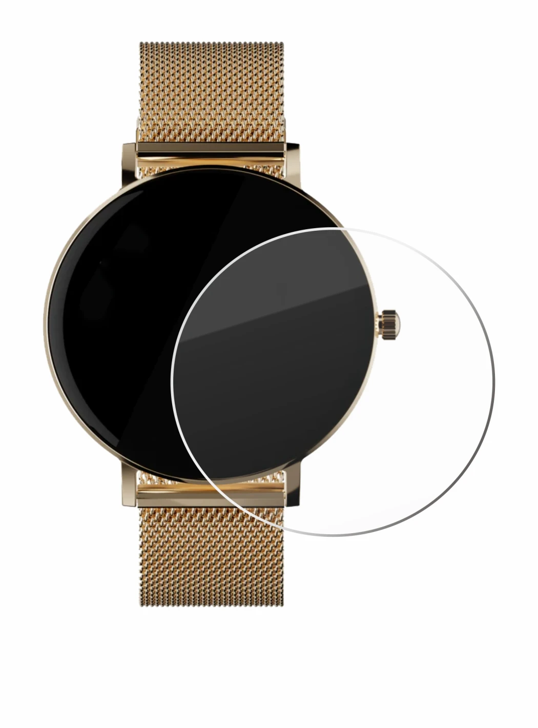 Imagen del dispositivo ZenWatch Venice Pro con una amplia variedad de protectores de pantalla.