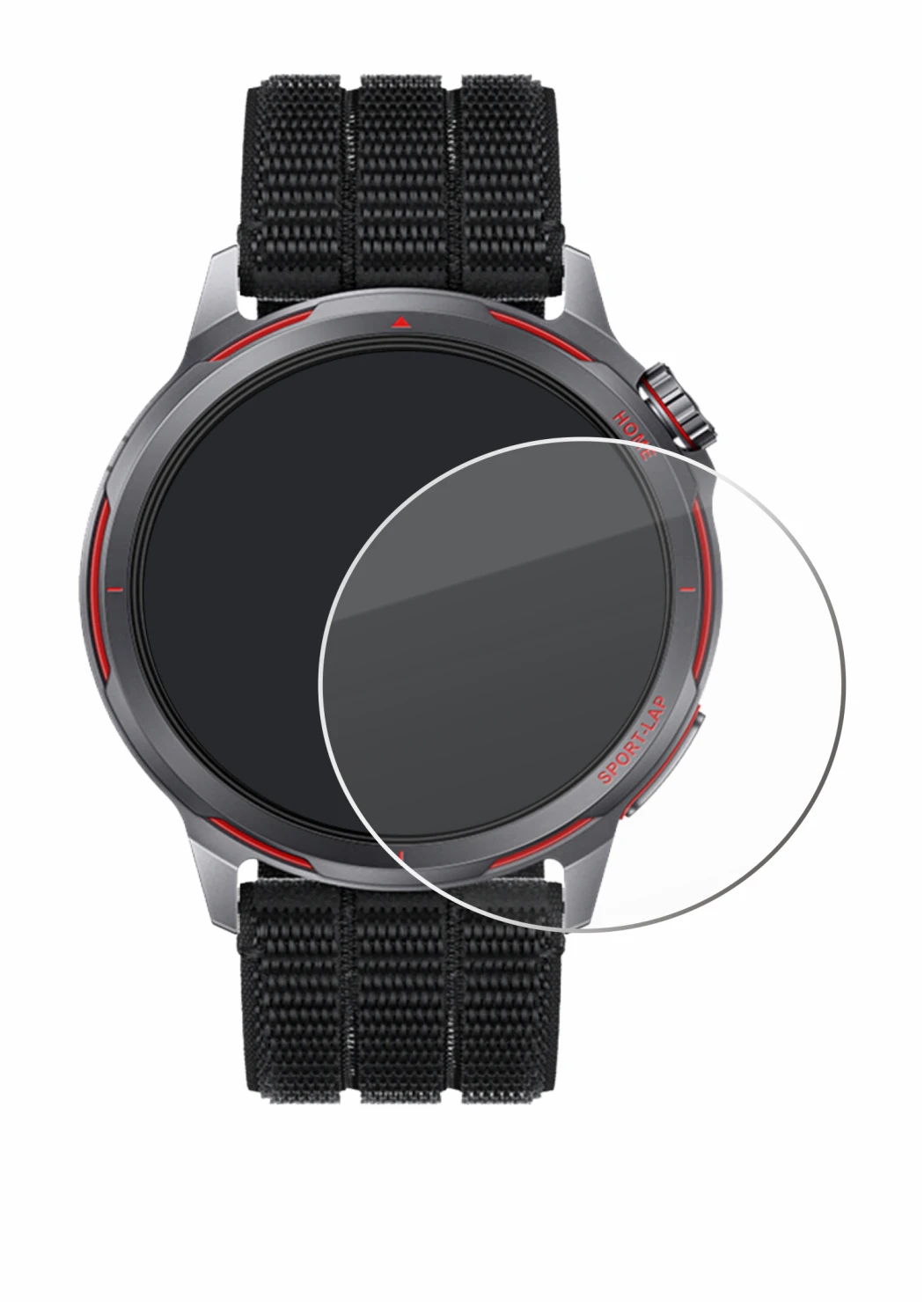 Imagen del dispositivo Huawei Watch GT Runner 2 con una amplia variedad de protectores de pantalla.