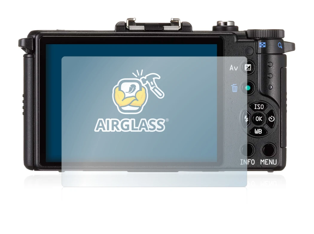 Imagen del dispositivo Pentax Q con una amplia variedad de protectores de pantalla.