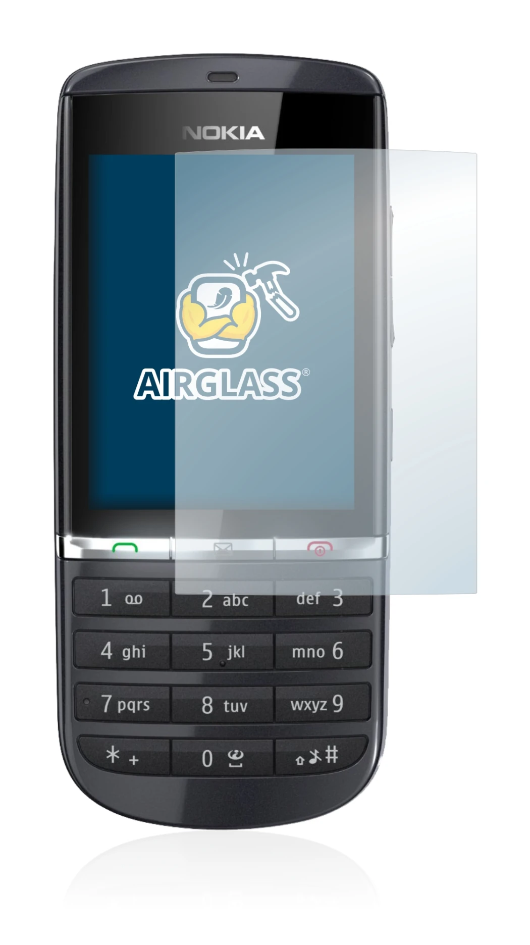 Imagen del dispositivo Nokia Asha 300 con una amplia variedad de protectores de pantalla.